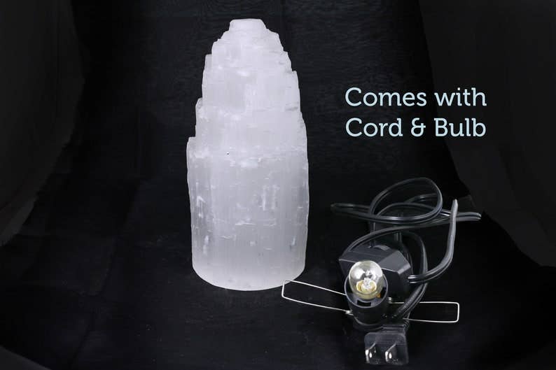 6 Inch Selenite Tower Skyscraper Crystal Lamp