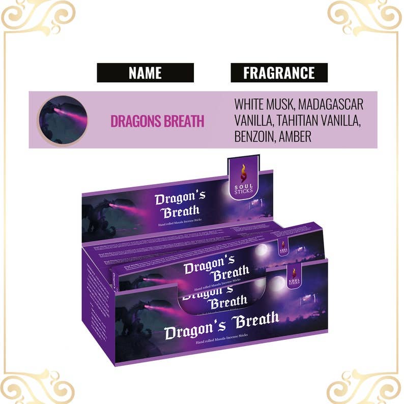 Soul Sticks Dragon's Breath 12 Pack Natural Incense Sticks