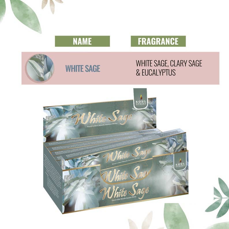 Soul Sticks White Sage 12 Pack Natural Incense Sticks