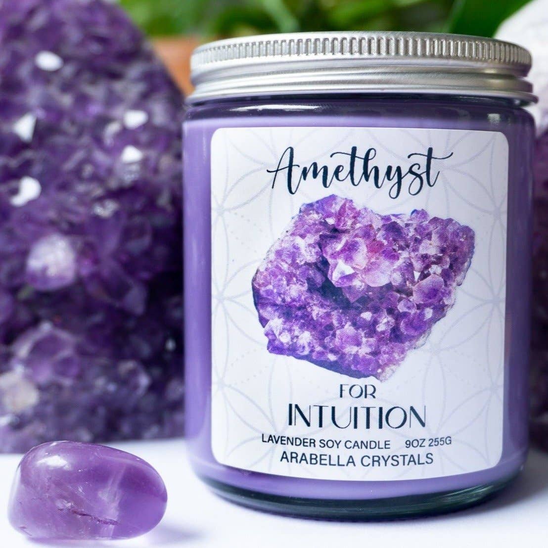 Amethyst Crystal Candle Jar