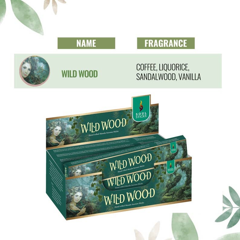 Soul Sticks Wild Wood 12 Pack Natural Incense Sticks