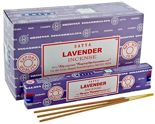 English Lavender Satya Incense Sticks 1 Dozen 15 Gram Packs