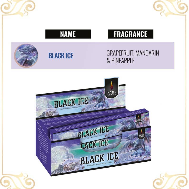 Soul Sticks Black Ice Single Pack of Natural Incense Sticks