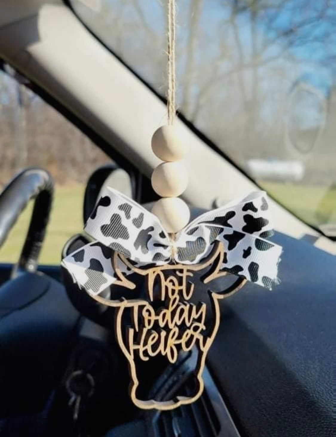 Cow Themed Car Charm
Not Today Heifer