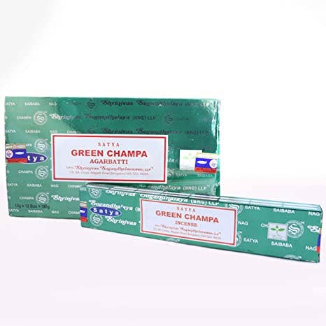 Satya - Green Champa Incense Sticks (15 g.)