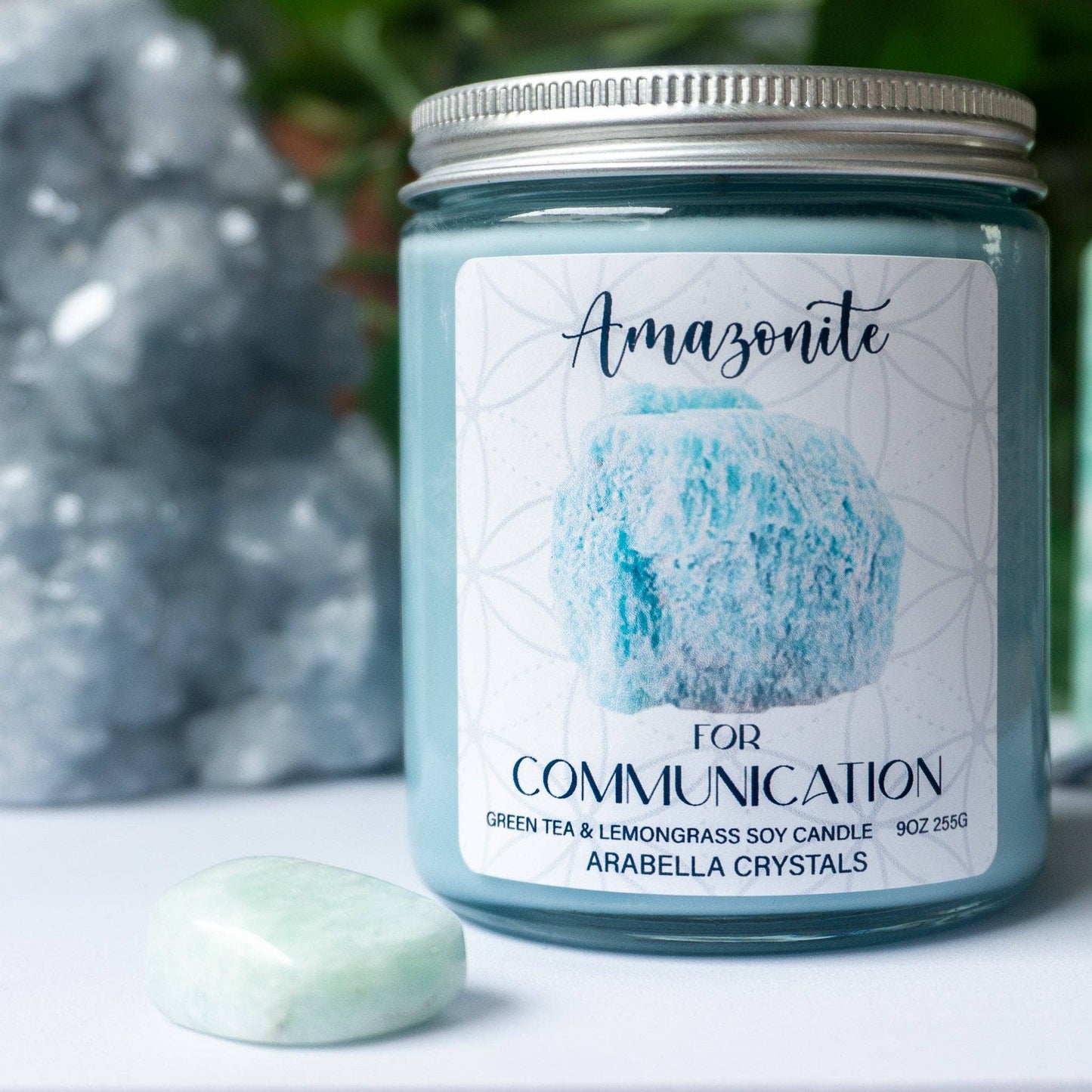 Amazonite Crystal Candle Jar