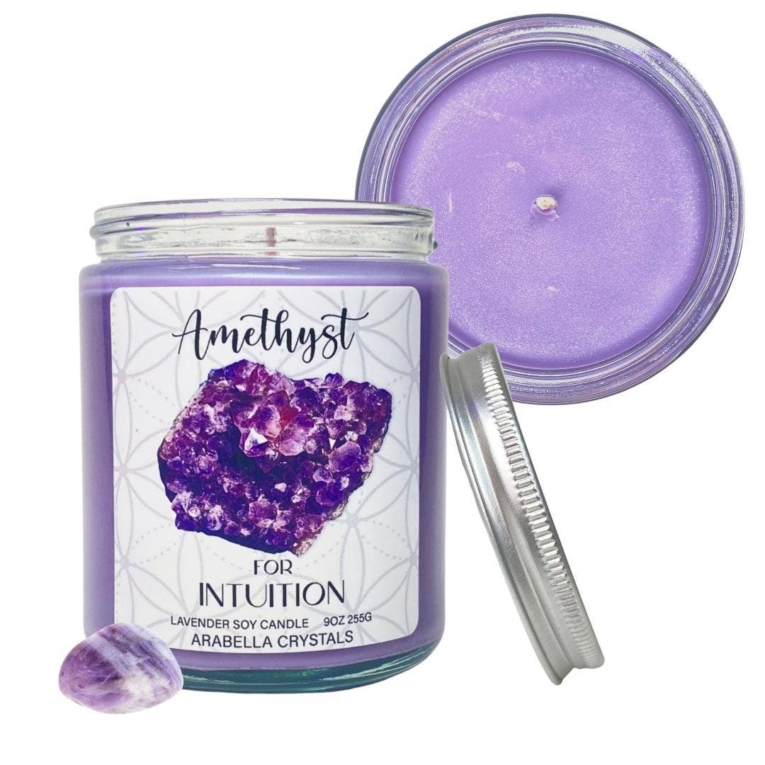 Amethyst Crystal Candle Jar