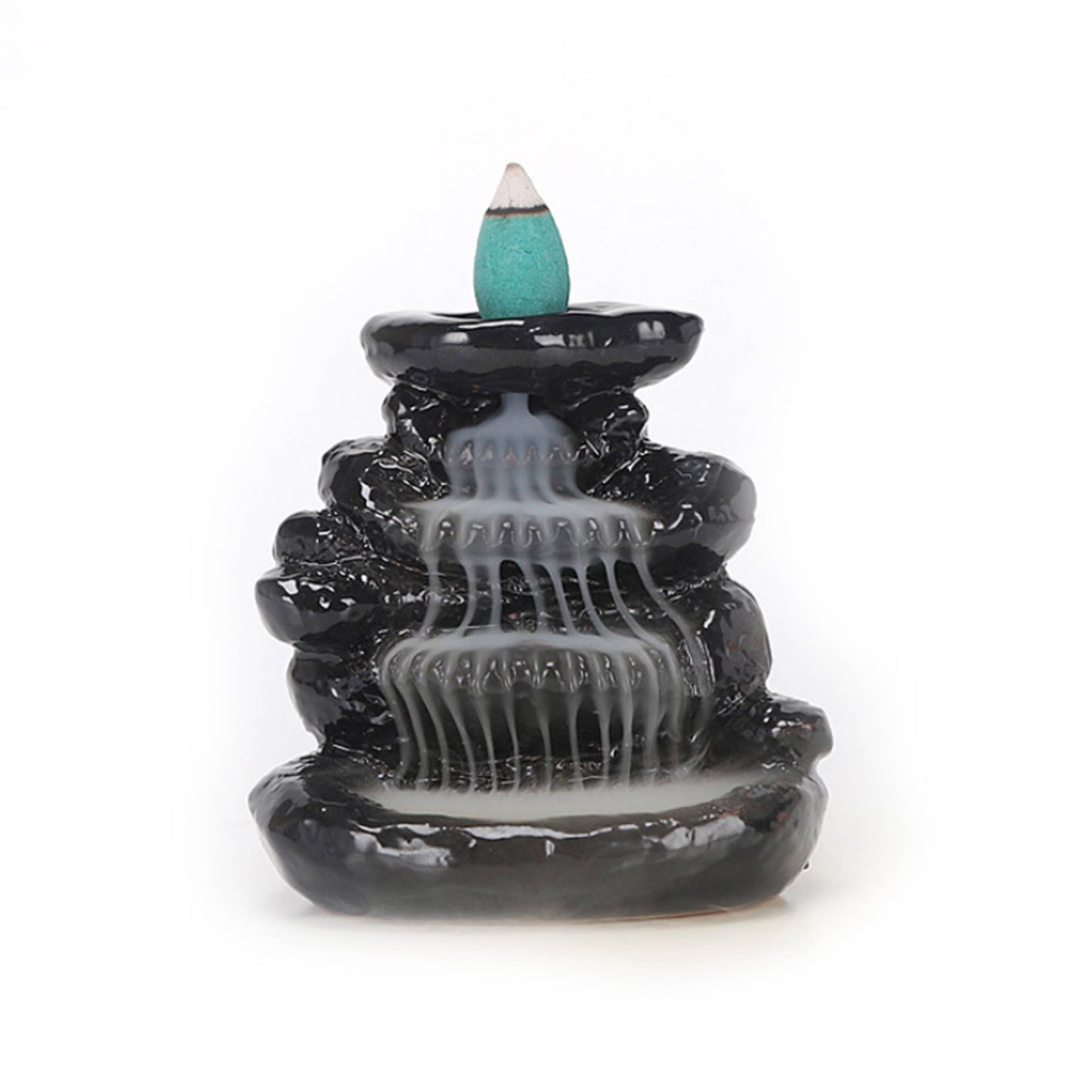 Emerald Falls Ceramic Backflow Incense Cone Burner