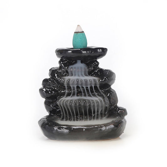 Emerald Falls Ceramic Backflow Incense Cone Burner