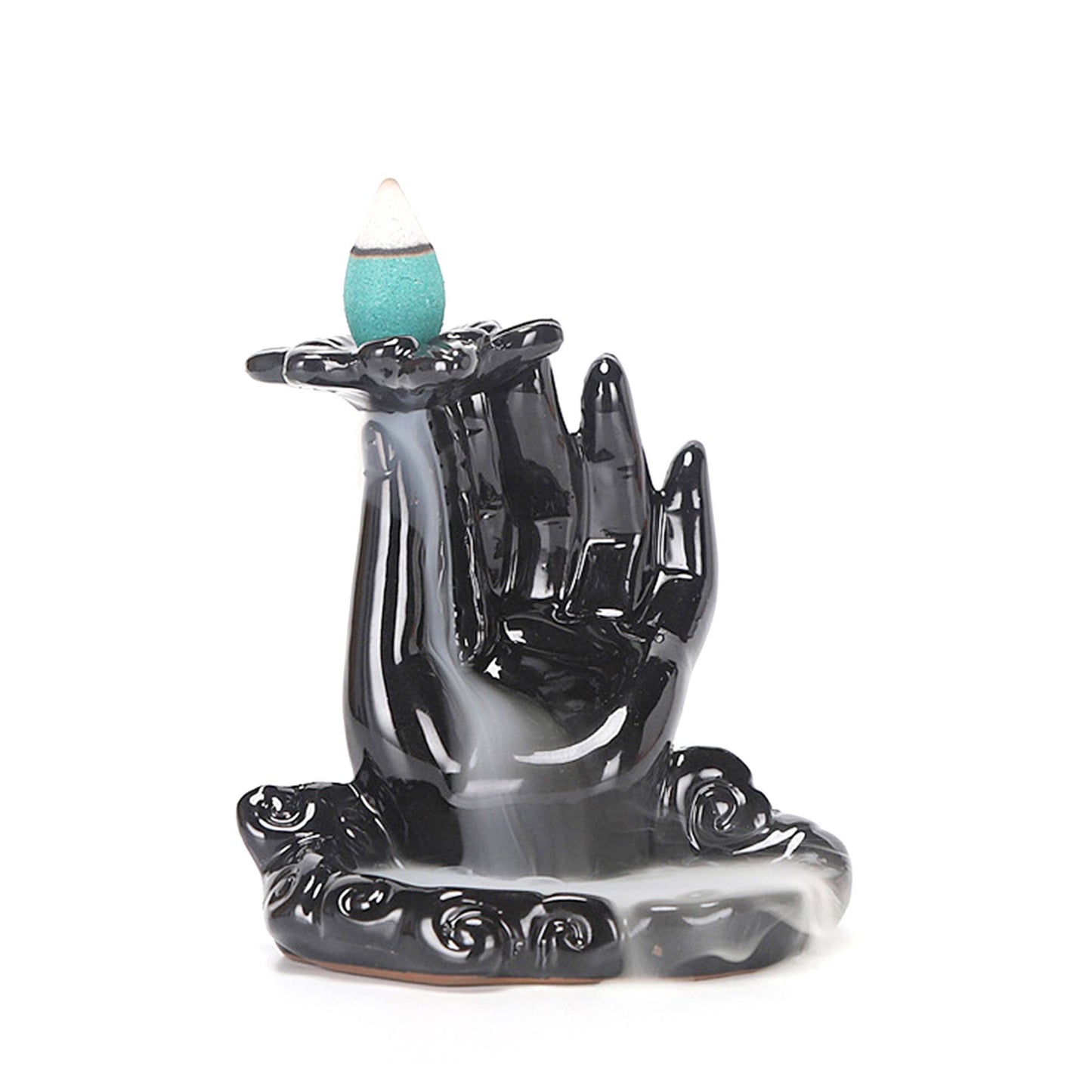 OM Hand Ceramic Backflow Incense Cone Burner