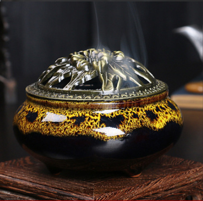 Yellow Incense Cone Burner 3" Bowl