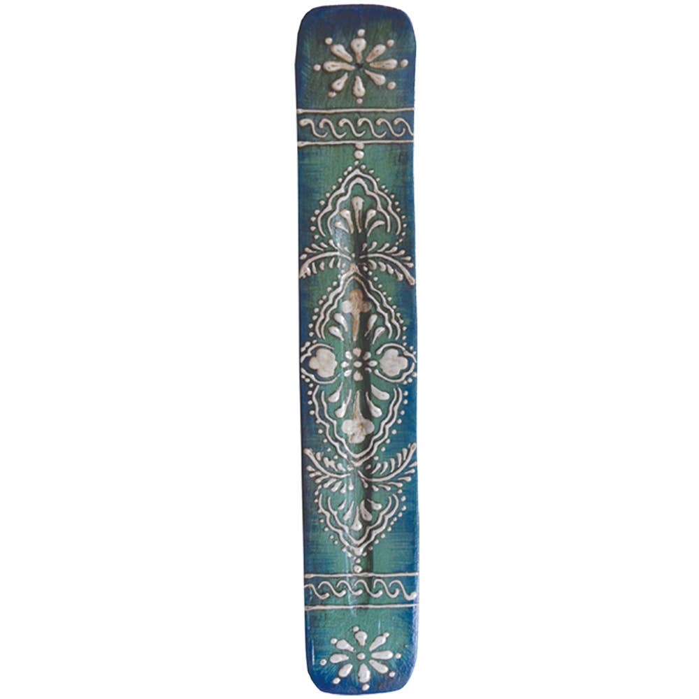 Teal Wooden Incense Stick Ash Catcher Dozen 11"