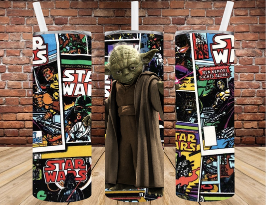 Star Wars Comics With Yoda-  Stainless Steel Sublimated